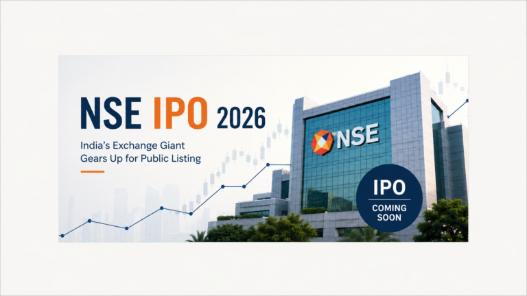 NSE IPO 2026 featuring a clean financial-market visual representing the National Stock Exchange of India and its upcoming public listing
