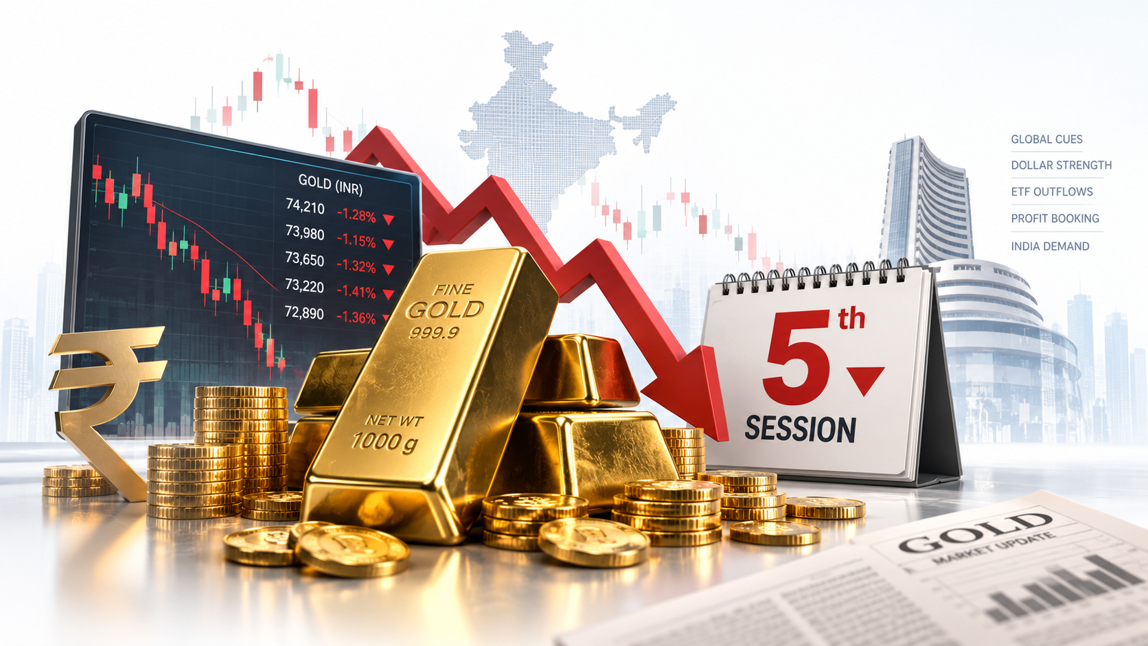 Gold Price in India Falls for a Fifth Straight Session: Here’s What’s Actually Going On