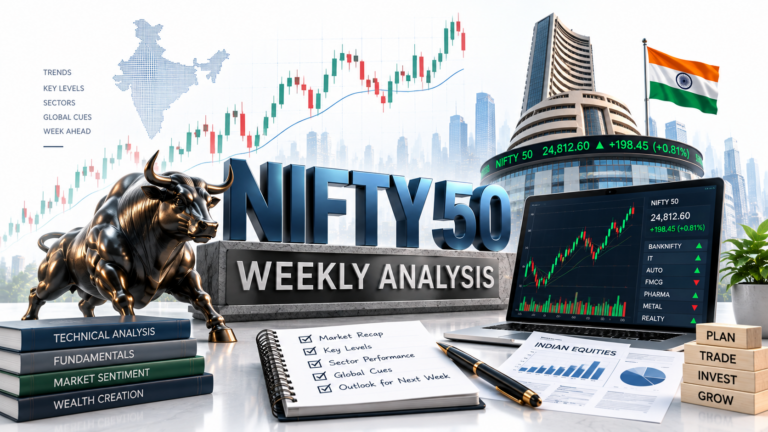 Nifty 50 weekly analysis showing Daily mother candle, 23,070 support and 50 EMA